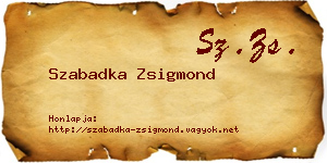 Szabadka Zsigmond névjegykártya