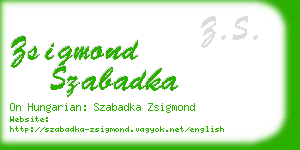 zsigmond szabadka business card